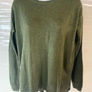 Soft Olive Green Fine Knit Sweater | Cozy Minimalist Pullover Size SML